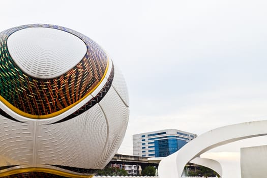 Statue of the ball. Rajamangala Stadium.