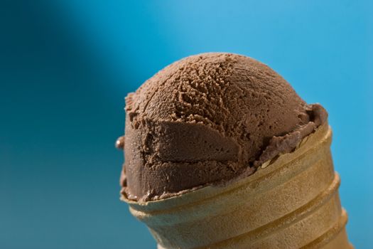 food series: chocolate  ice cream over blue