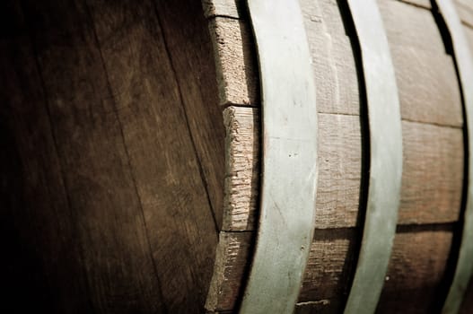 Oak Wine Barrel Close Up