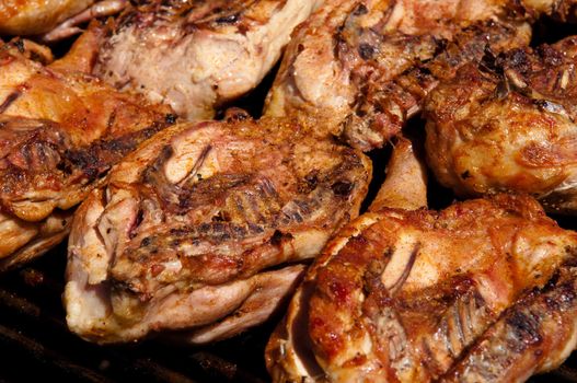 Whole Chicken BBQ on Grill