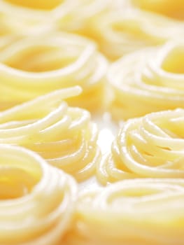 close up of spaghetti noodles