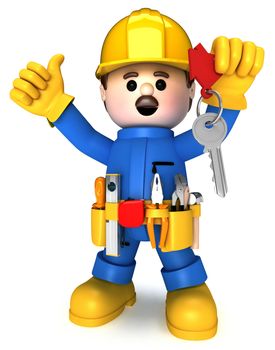 Fully equiped craftsman mascot