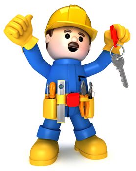 Fully equiped craftsman mascot