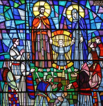Holy Family, Stained glass