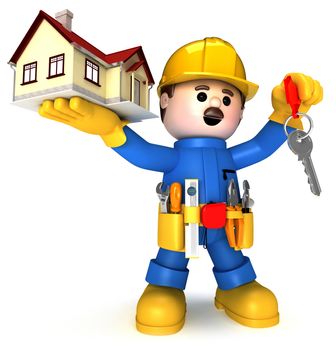 Fully equiped craftsman mascot