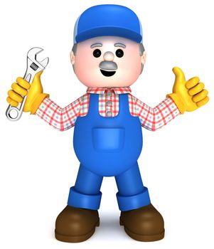 Fully equiped craftsman mascot