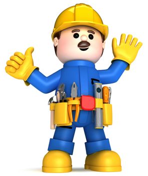 Fully equiped craftsman mascot