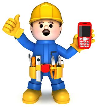 Fully equiped craftsman mascot