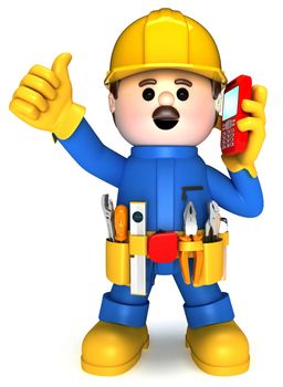 Fully equiped craftsman mascot