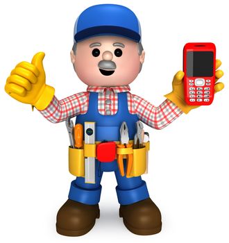 Fully equiped craftsman mascot