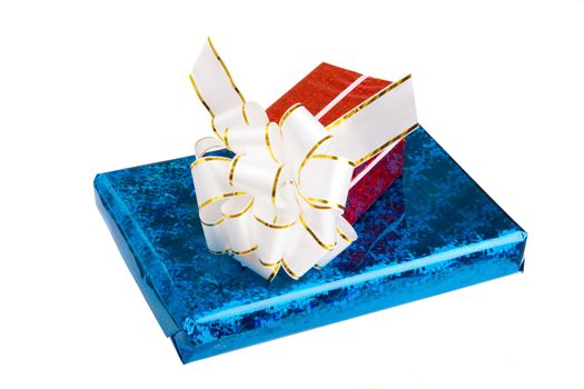 blue and red gift boxes