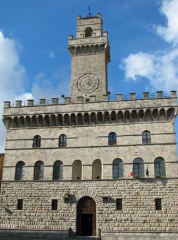 A castle and tower in Montepulciano, Tuscany, Italy.
