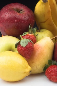 Various fruits isolated  as a background