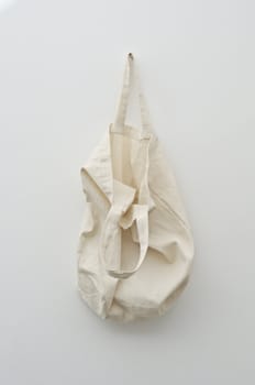 Ecological, reusable, recyclable, white, canvas shooping bag