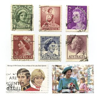 Queen Elizabeth, Prince Charles and Lady Diana Spencer Stamps in Australia