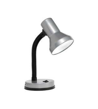 Modern gray desk lamp isolated on white background with clipping path