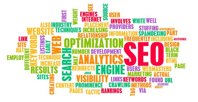Search Engine Optimization or SEO Word Cloud