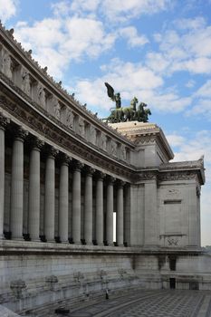 Photo of a side view of Vittorio Emanuele ll, in Rome, Italy.