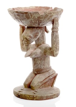 Figurine Girl from antiquity, holding an ashtray on his head