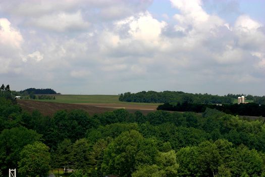 Extended view of Eastern Township farm land