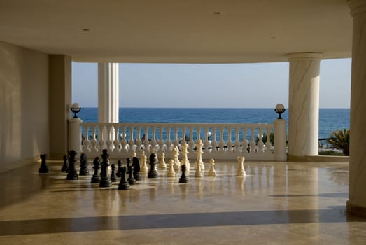 Porch at the Turkey hotel near the sea