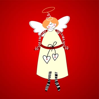 Angel. Symbol of happiness and love. Vector.