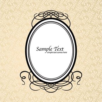 Vintage frame on the background of a seamless pattern.