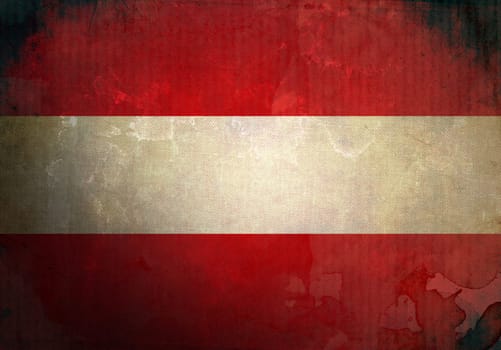 Austria flag on old and vintage grunge texture