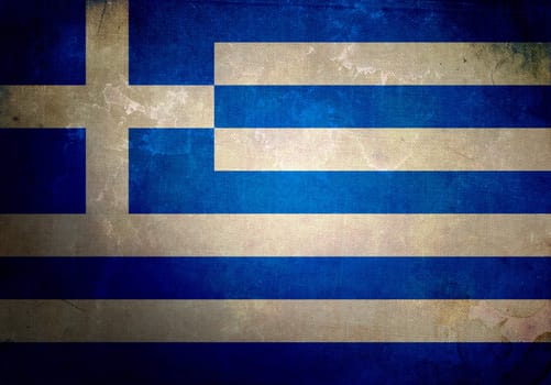 Greece Flag on old and vintage grunge texture