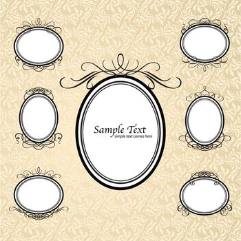 set of vintage framed ornate labels for design. Design template