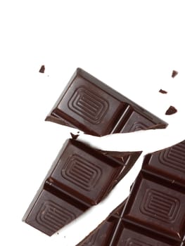 Delicious dark chocolate bar isolated