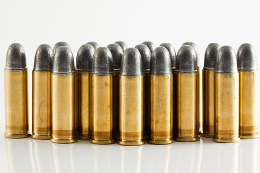 bullets for gun on white background