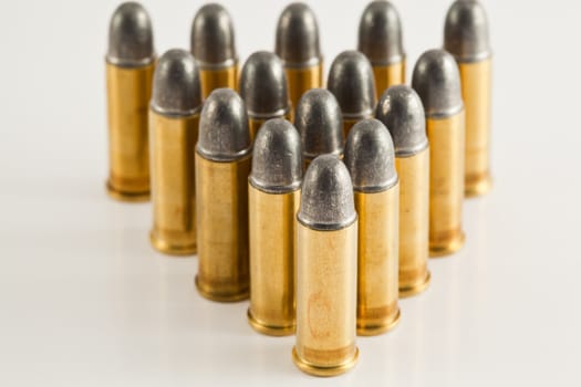 bullets for gun on white background