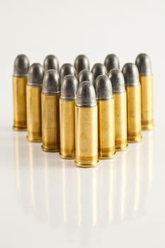 bullets for gun on white background