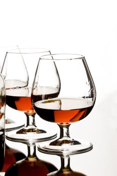 Drink series: three glasses of strong cognac