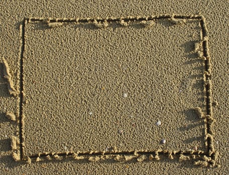 Frame square from sand for background