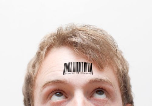 Barcode on forehead