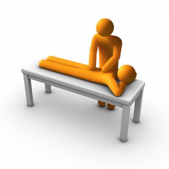 Massage therapist massaging.