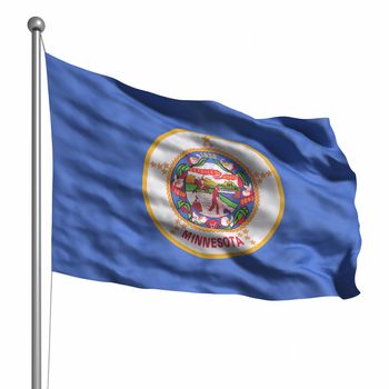 Flag of Minnesota. Rendered with fabric texture (visible at 100%). Clipping path included.