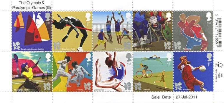 London Olympic and paralymic games set of stamps, 2012