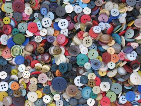 Collection of buttons seen on French market place.
