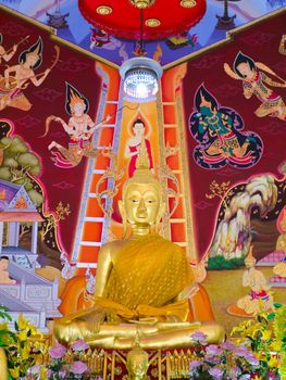 Buddha image in a temple in Bangkok, Thailand.