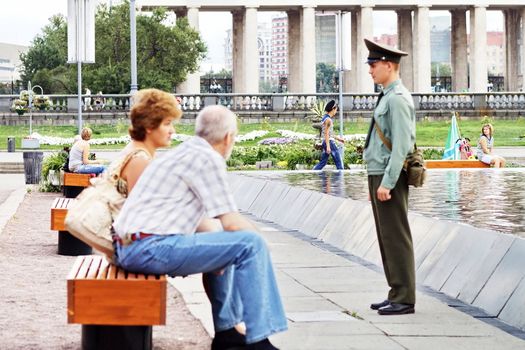 soldiers and sailors in the park