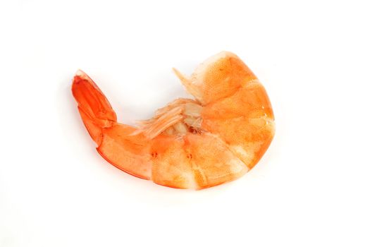 boiled shrimp isolated on white background