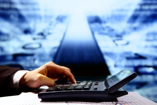 businessman data info technology concept