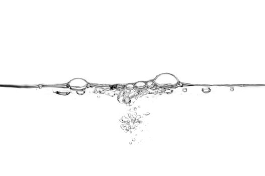 Water line with air bubbles