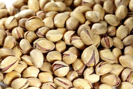 pistachios background macro close up