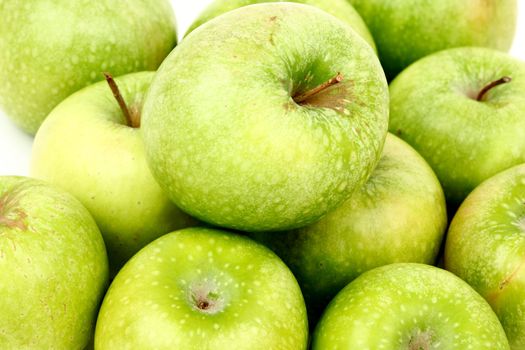 green apple background macro close up