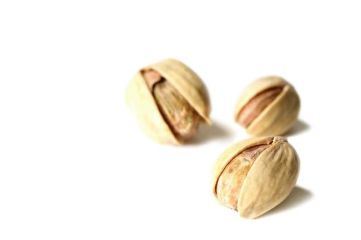 pistachios isolated on white background