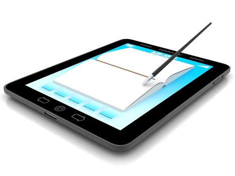 Image of computer technology on a white background isolated